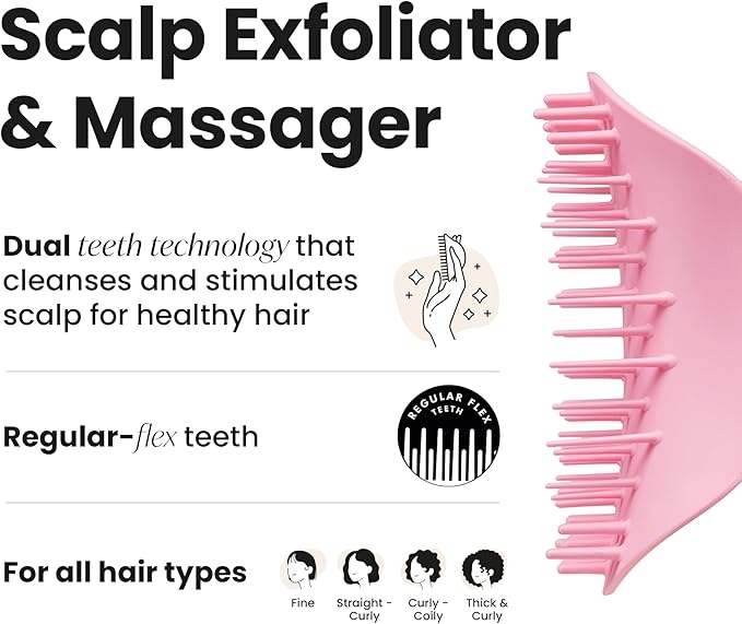 Escova para massagem capilar e esfoliação do couro cabeludo