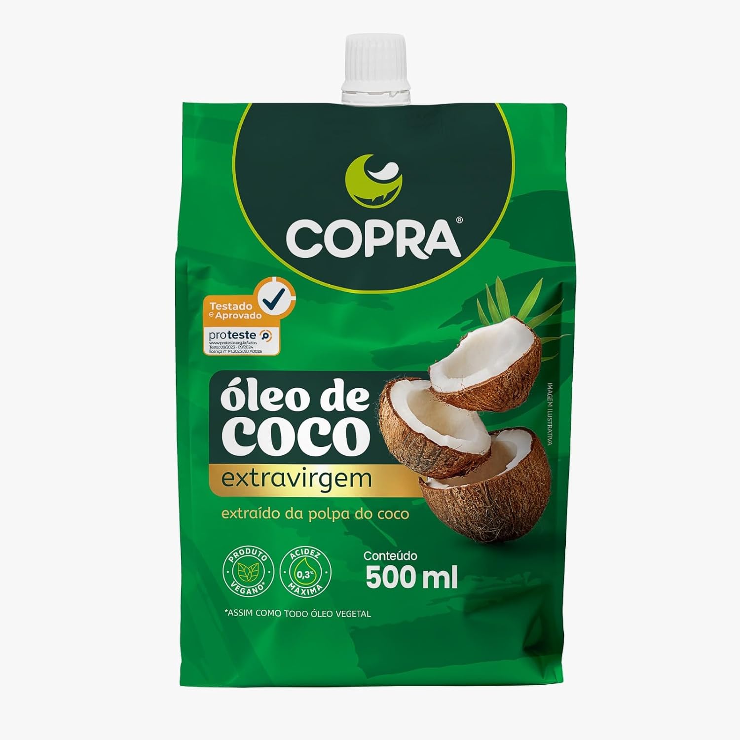 Óleo de coco extravirgem Copra para umectações capilares