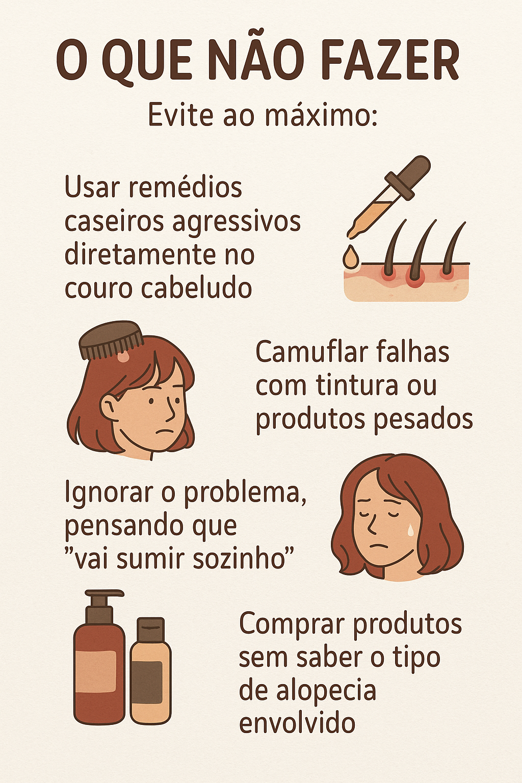 erros comuns na alopecia